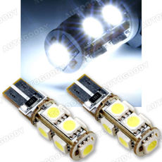 T10 LED Bulbs with Built-in Load Resistors 9-SMD for Backup Reverse Lights