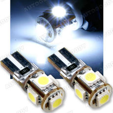 T10 Error Free LED Bulbs with Built-in Load Resistors 5-SMD 