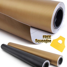 3D GOLD Carbon Fiber Vinyl Film Wrap Bubble Free Air Release