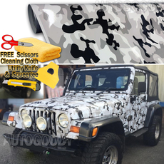 Snow Camo Camouflage Vinyl Film Wrap Decal Air Bubble Free Black 
