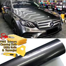 Premium Super Gloss Gray Metallic Gunmetal Vinyl Film Wrap Bubble Free Air Release