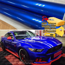 Premium Super Gloss Metallic Blue Vinyl Film Wrap Bubble Free Air Release