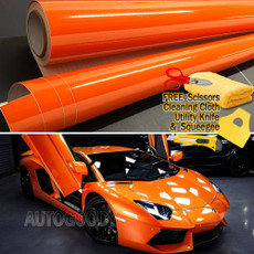 Premium Gloss Orange Vinyl Film Wrap Bubble Free Air Release