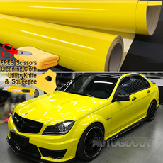 Premium Gloss Yellow Vinyl Film Wrap Bubble Free Air Release