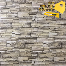 3D Stone Rock Wallpaper Background Modern Vinyl Film Sticker Peel-and-Stick 48"